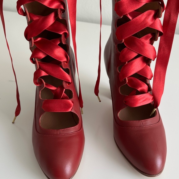 American Duchess Original Tango Boots Red Size 8 1/2 Worn Once - Picture 5 of 14